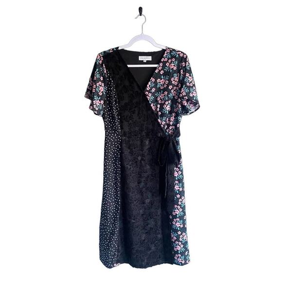 Piper & Scoot Dresses & Skirts - Piper & Scoot black pink and red floral midi dress